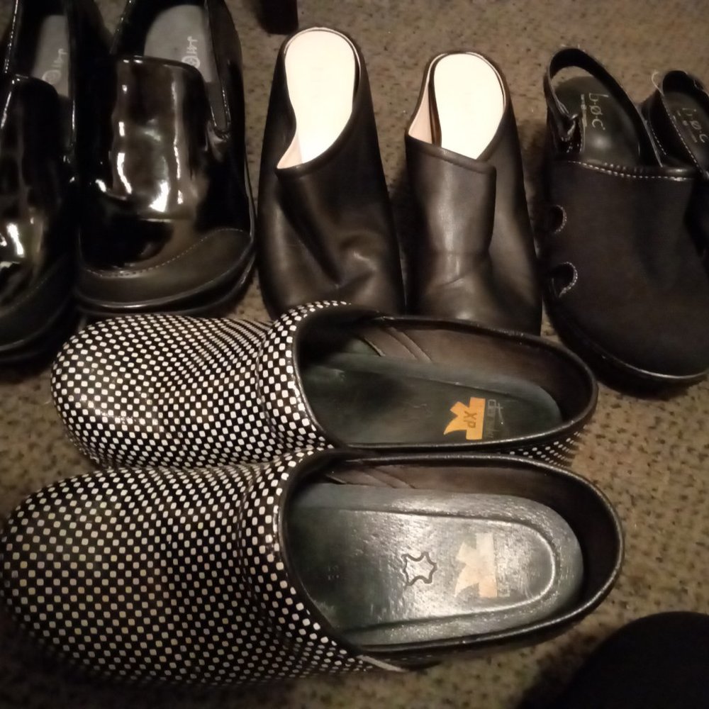 Black clog shoes